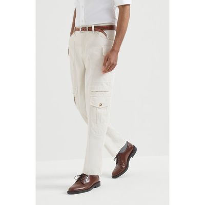 Brunello Cucinelli Brunello Cucinelli Peached cotton gabardine explorer trousers