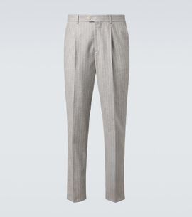 Brunello Cucinelli Brunello Cucinelli Pinstripe wool and cashmere tapered pants