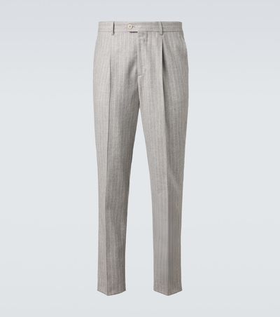 Brunello Cucinelli Brunello Cucinelli Pinstripe wool and cashmere tapered pants