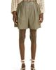 Brunello Cucinelli Brunello Cucinelli Pleat Front Leather City Shorts - 1