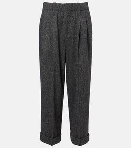 Brunello Cucinelli Brunello Cucinelli Pleated wool-blend tapered pants