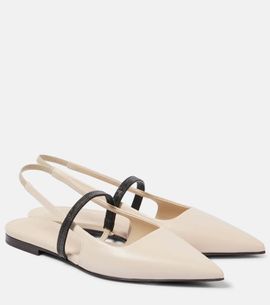 Brunello Cucinelli Brunello Cucinelli Pointy leather slingback pumps