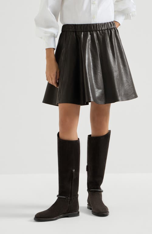Brunello Cucinelli Brunello Cucinelli Polished nappa leather mini circle skirt
