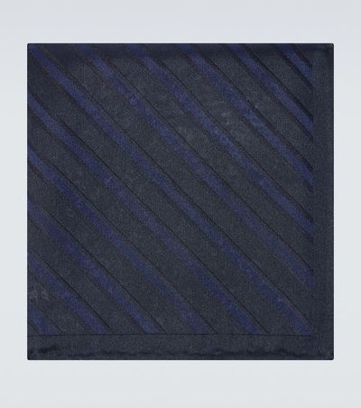 Brunello Cucinelli Brunello Cucinelli Regimental striped silk pocket square