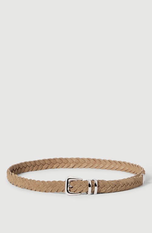 Brunello Cucinelli Brunello Cucinelli Reversed calfskin braided belt with tip