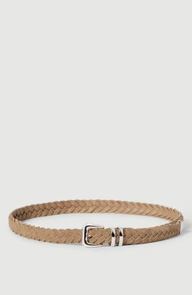 Brunello Cucinelli Brunello Cucinelli Reversed calfskin braided belt with tip