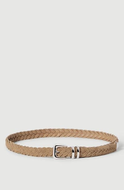 Brunello Cucinelli Brunello Cucinelli Reversed calfskin braided belt with tip