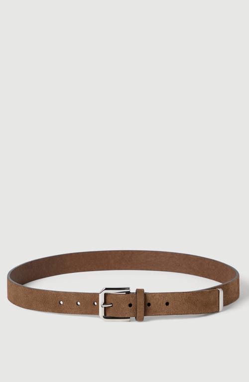 Brunello Cucinelli Brunello Cucinelli Reversed leather belt with square buckle and tip