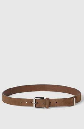 Brunello Cucinelli Brunello Cucinelli Reversed leather belt with square buckle and tip