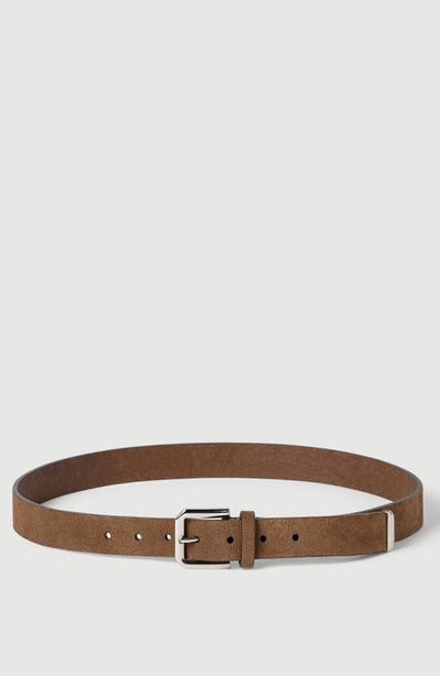 Brunello Cucinelli Brunello Cucinelli Reversed leather belt with square buckle and tip