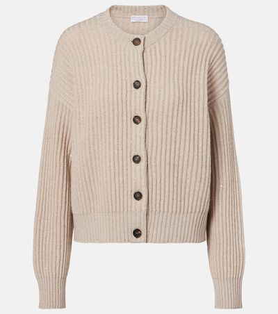 Brunello Cucinelli Brunello Cucinelli Ribbed-knit cashmere and wool-blend cardigan