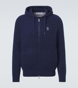 Brunello Cucinelli Brunello Cucinelli Ribbed-knit cashmere zip-up cardigan