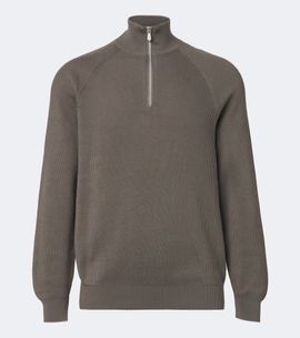 Brunello Cucinelli Brunello Cucinelli Ribbed-knit half-zip cotton sweater