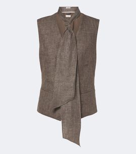 Brunello Cucinelli Brunello Cucinelli Scarf-detail linen vest