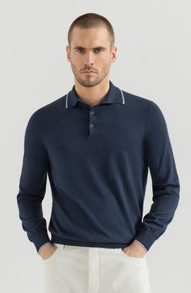 Brunello Cucinelli Brunello Cucinelli Sea Island cotton and cashmere lightweight knit polo