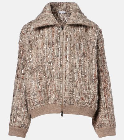 Brunello Cucinelli Brunello Cucinelli Sequined mohair-blend cardigan