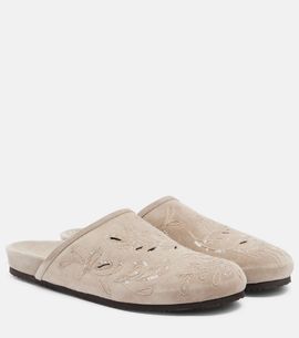 Brunello Cucinelli Brunello Cucinelli Sequined suede slides