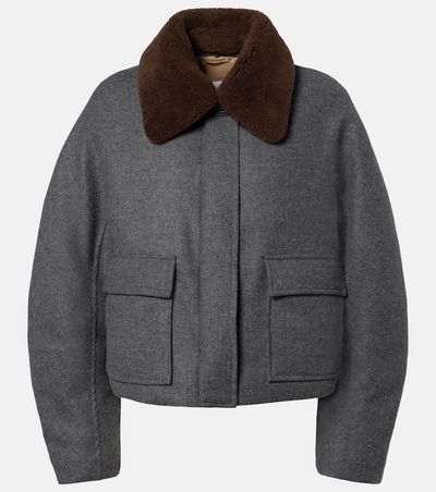 Brunello Cucinelli Brunello Cucinelli Shearling-trimmed alpaca-blend down jacket