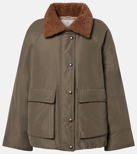 Brunello Cucinelli Brunello Cucinelli Shearling-trimmed cotton-blend jacket