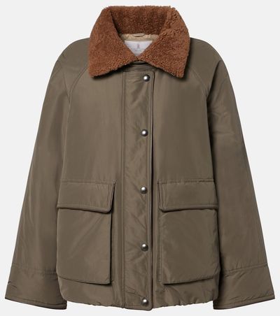 Brunello Cucinelli Brunello Cucinelli Shearling-trimmed cotton-blend jacket