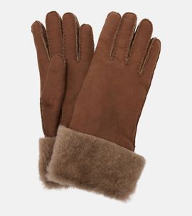 Brunello Cucinelli Brunello Cucinelli Shearling-trimmed suede gloves