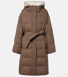 Brunello Cucinelli Brunello Cucinelli Shearling-trimmed wool-blend down coat