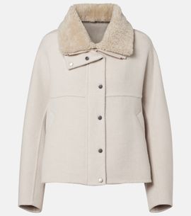 Brunello Cucinelli Brunello Cucinelli Shearling-trimmed wool and cashmere jacket