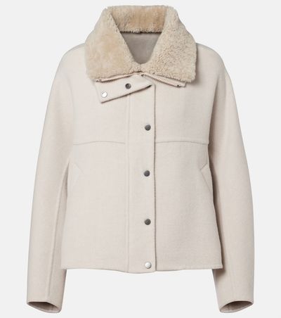 Brunello Cucinelli Brunello Cucinelli Shearling-trimmed wool and cashmere jacket