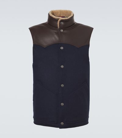Brunello Cucinelli Brunello Cucinelli Shearling-trimmed wool vest