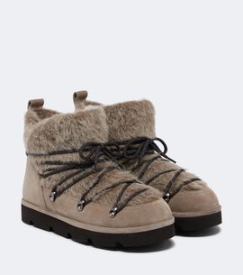 Brunello Cucinelli Brunello Cucinelli Shearling and suede snow boots