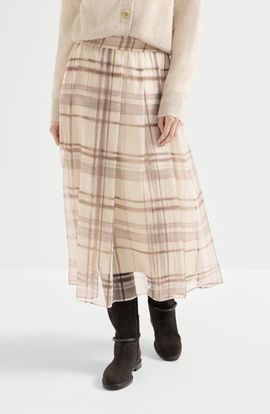 Brunello Cucinelli Brunello Cucinelli Silk organza pleated skirt