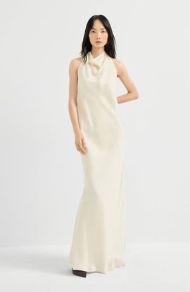Brunello Cucinelli Brunello Cucinelli Silk satin halterneck dress
