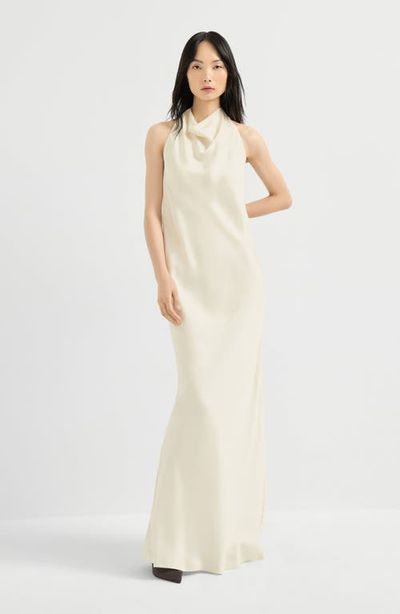 Brunello Cucinelli Brunello Cucinelli Silk satin halterneck dress