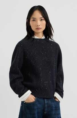 Brunello Cucinelli Brunello Cucinelli Sparkling & Dazzling cashmere and wool ribbed sweater