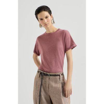 Brunello Cucinelli Brunello Cucinelli Sparkling cashmere and silk lightweight knit T-shirt