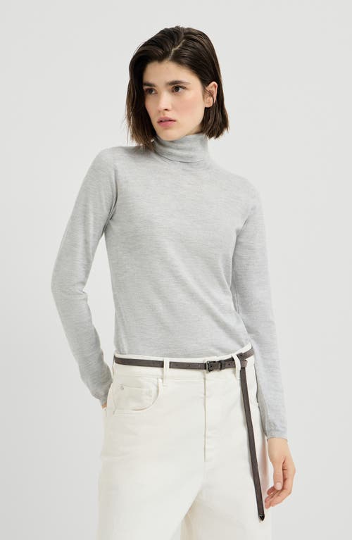 Brunello Cucinelli Brunello Cucinelli Sparkling cashmere and silk lightweight turtleneck sweater