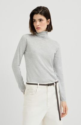 Brunello Cucinelli Brunello Cucinelli Sparkling cashmere and silk lightweight turtleneck sweater