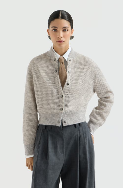 Brunello Cucinelli Brunello Cucinelli Sparkling mohair double-knit net cardigan