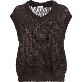 Brunello Cucinelli Brunello Cucinelli Sparkling mohair sweater vest with monili