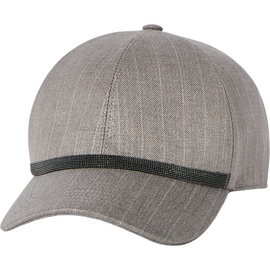 Brunello Cucinelli Brunello Cucinelli Sparkling pinstripe baseball cap