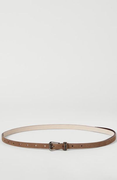Brunello Cucinelli Brunello Cucinelli Sparkling Textured Leather Belt With Shiny Loop
