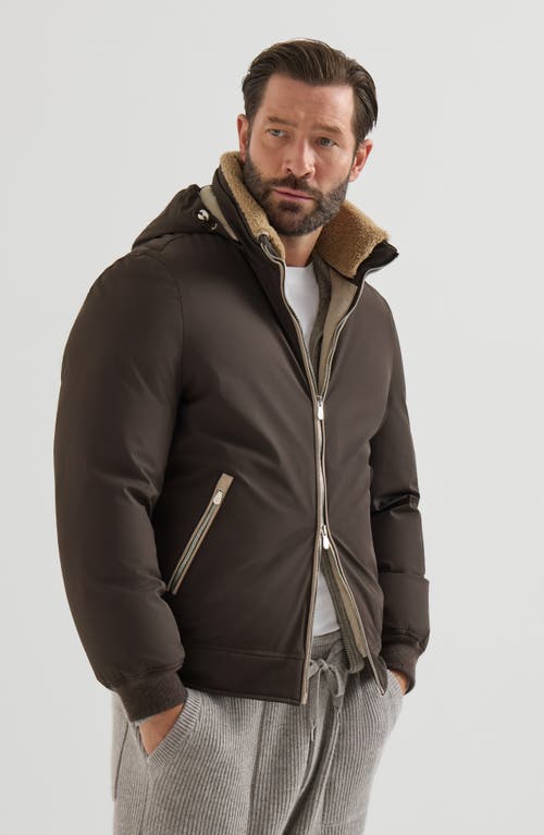 Brunello Cucinelli Brunello Cucinelli Stretch bonded nylon down jacket with detachable hood