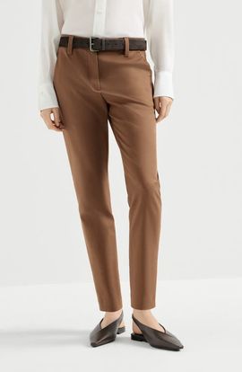 Brunello Cucinelli Brunello Cucinelli Stretch cotton cover slim fit trousers