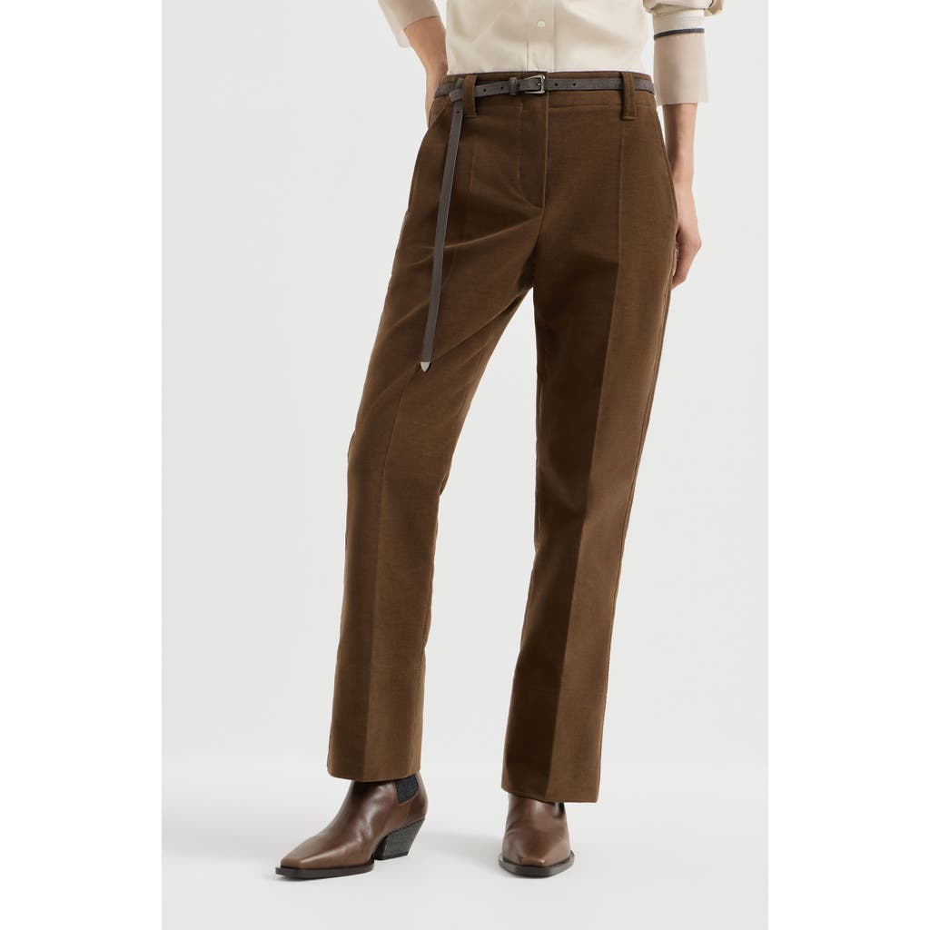 Brunello Cucinelli Brunello Cucinelli Stretch cotton moleskin cigarette trousers