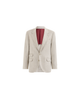 Brunello Cucinelli Brunello Cucinelli Striped cashmere and silk diagonal flannel deconstructed Cavallo blazer with metal buttons - 2