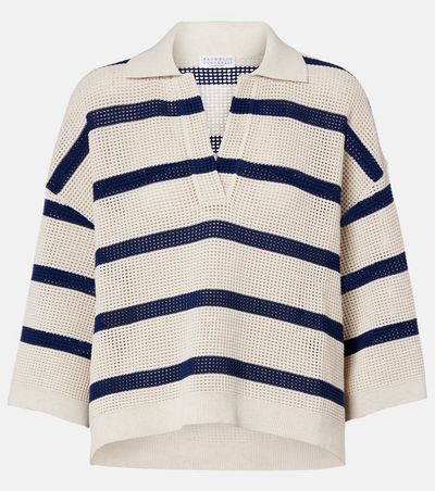 Brunello Cucinelli Brunello Cucinelli Striped cotton polo sweater