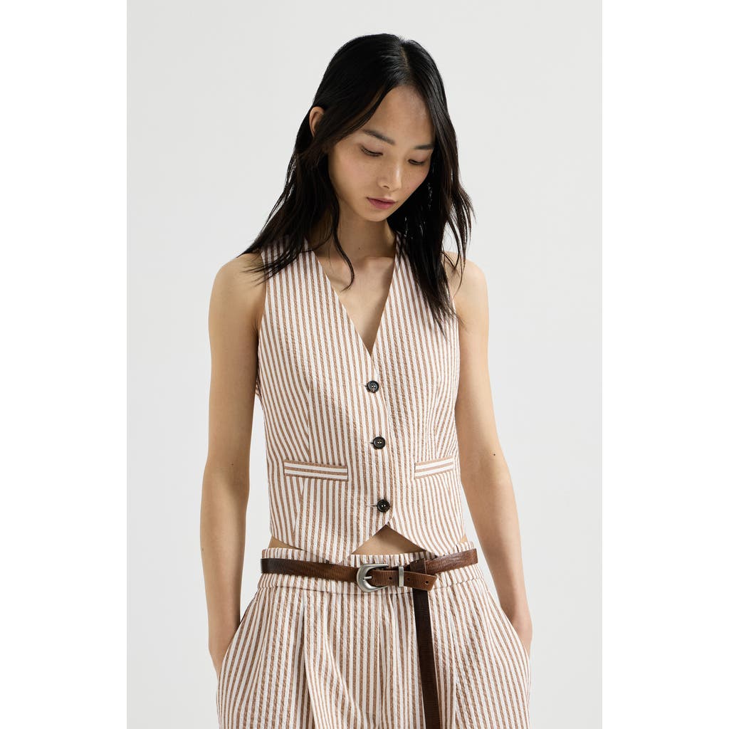 Brunello Cucinelli Brunello Cucinelli Striped seersucker vest