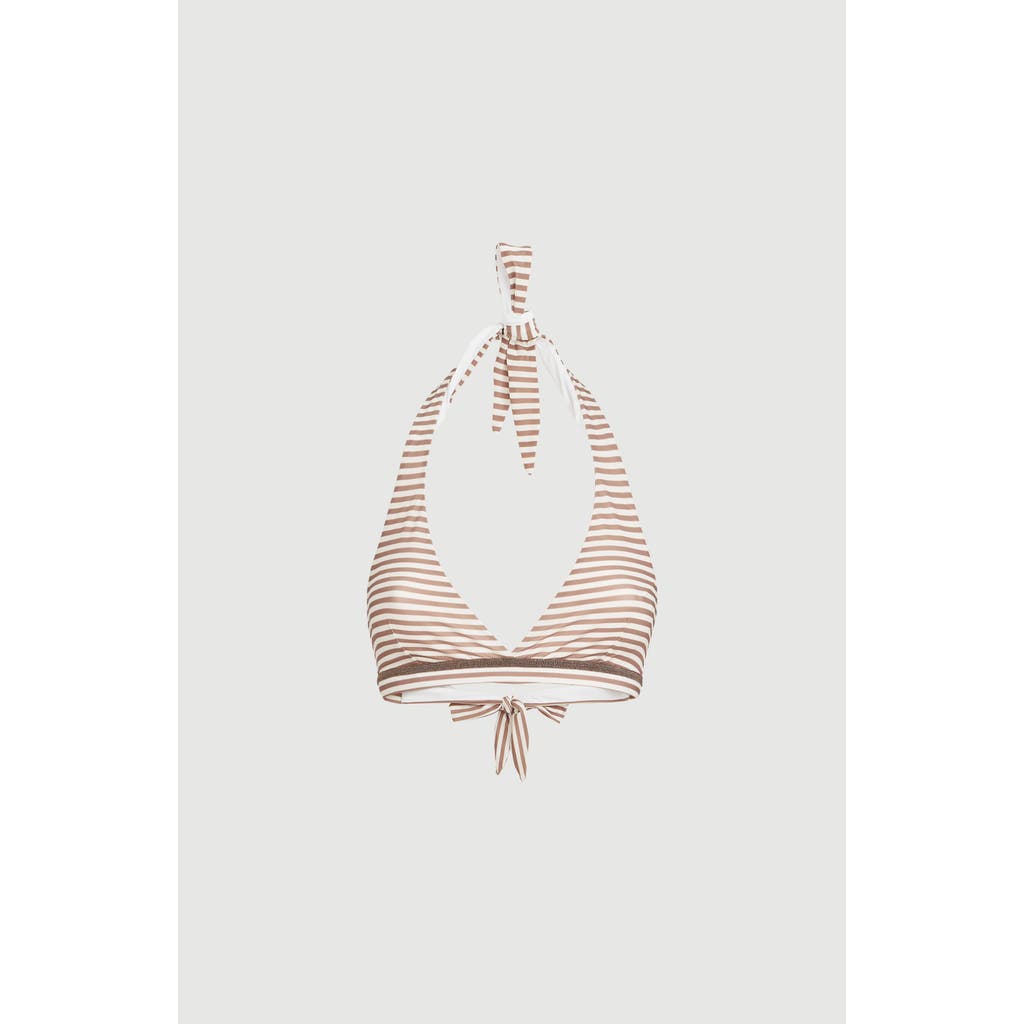 Brunello Cucinelli Brunello Cucinelli Striped techno jersey bikini top with precious trim