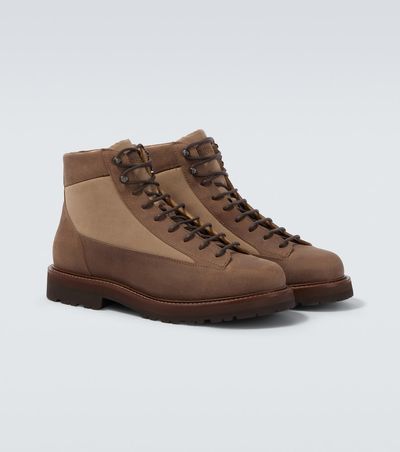 Brunello Cucinelli Brunello Cucinelli Suede-trimmed lace-up boots