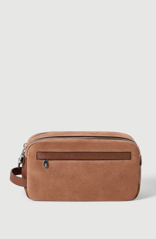 Brunello Cucinelli Brunello Cucinelli Suede and buffalo leather beauty case with double zipper